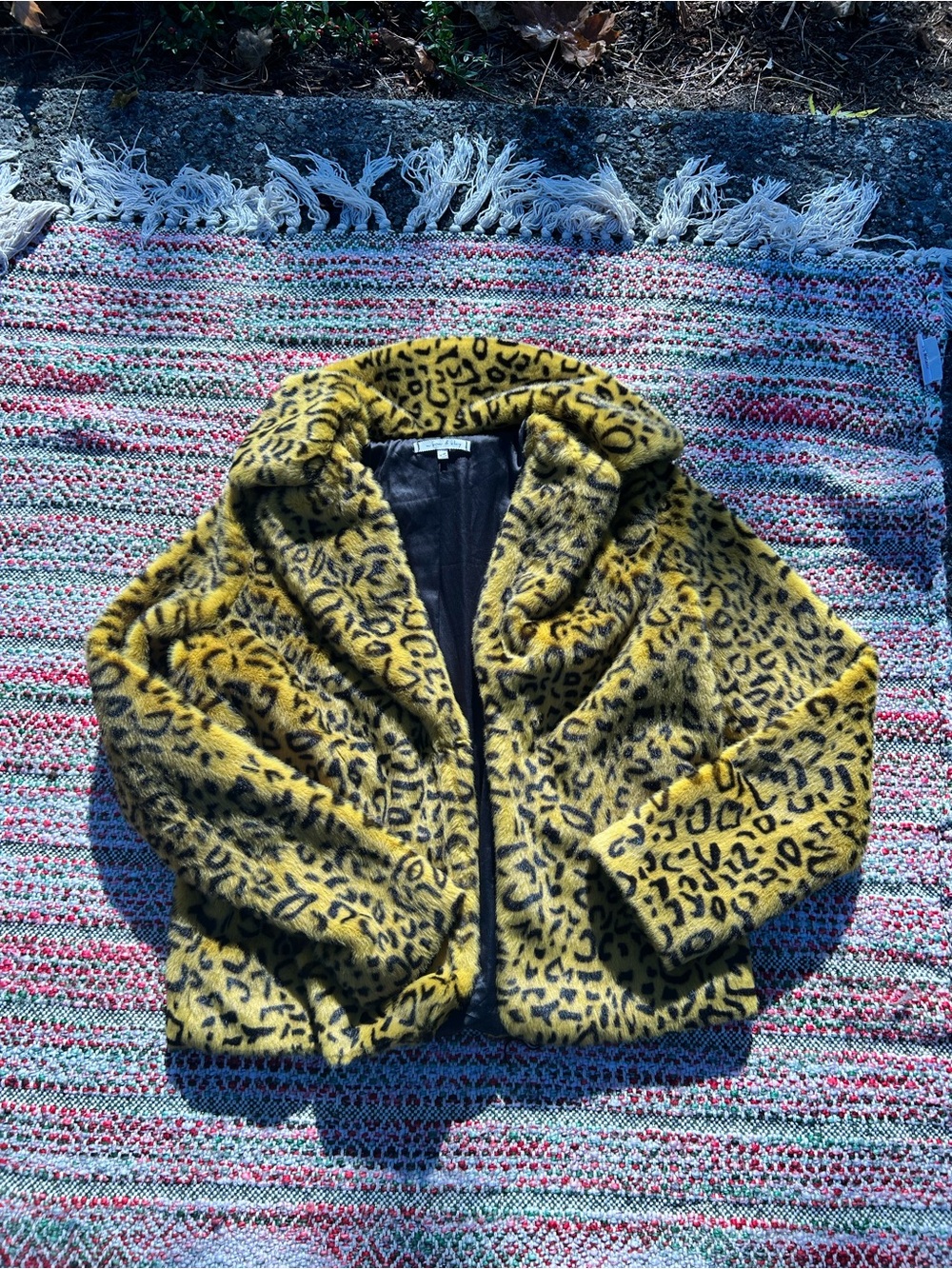 Willow & Clay Yellow Leopard Print Teddy Jacket